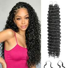 Rambut Keriting 18 Inci 50 Helai dengan Simpul Ajaib, Rambut Crochet Tanpa Simpul Tak Terlihat, Rambut Crochet Gelombang Dalam yang Sudah Terpisah, Rambut Crochet Keriting untuk Wanita (1B, 18 Inci-50 Akar) - MultiWarna - View 8