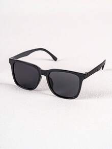 1 Pair Square Minimalist Fashion Glasses, Fashionable Versatile Colorful Coated Lens Large Frame Square Fashion Glasses - Multicolor - View 5