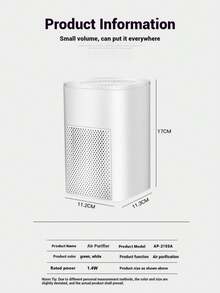 1pc Air Purifier, Deodorizer, USB Powered, High-Efficiency Filter Purification, Sleep Mode Product Functions: Remove VOCs, Pollen, Dust Particles, Formaldehyde, Secondhand Smoke, Sterilization, Smog, Disinfection - Multicolor - View 3
