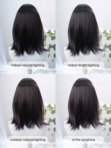 alicegarden 18-Inch Long Synthetic Wig Featuring A Natural Straight Style A Stunning Multicolor. Designed With Bangs , This False Hairpiece Is Perfect For Ms Daily Party Cosplay Use, Offering A Natural And Natural Durable Wig Gift For Ladies. (No Accessories), Halloween - Multicolor - View 11