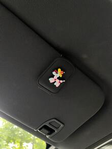 1pc Cartoon Balloon Puppy PVC Soft Rubber Car Sun Visor Clip, Multi-Function Fashion Glasses Card Holder - Multicolor - View 11
