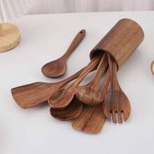 8 pièces Ensemble D'Ustensiles De Cuisine En Bois - Tabac - Voir 7