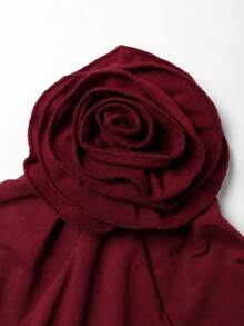 Women's Sexy Halter Backless Split Ruffle Hem Bodycon Dress Elegant Summer - Burgundy - View 4