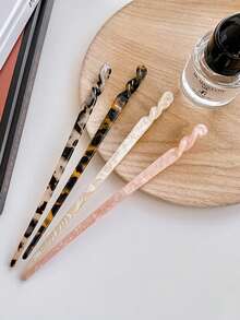 1PC Korean-Style Acetate Hair Stick, Minimalist Vintage Updo Hairpin, Versatile Daily Hair Accessory, Modern Simple Hair Stick For Women - Multicolor - View 6