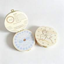 1pc Children's Wooden Milk Tooth Box, Wooden Baby Tooth And Hair Storage Box, Wooden Milk Tooth Keepsake Box, Growth Memorial Gift For Children - As Shown - View 5