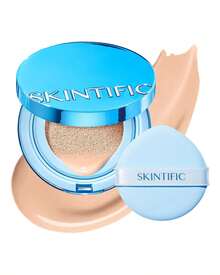 SKINTIFIC 藍色絲絨霧面氣墊粉底液，全遮瑕，12小時控油，適合油性與混合肌膚，防水，持久，輕盈，保濕，不暈染 - 01 VANILLA - 查看 11