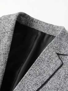 Blazer Kasual Pria, Kancing Tunggal 2 Kancing, Jaket Jas Bisnis, Pakaian Luar Kasual untuk Perjalanan Sehari-hari, Pernikahan - Grey - View 6