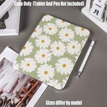 Floral Pattern Y-Fold High Transparency Acrylic Tablet Protective Case With Pen Slot. Y-Fold High Transparency Acrylic Protective Case. Tablet Protective Case Features: Y-Shaped Tri-Fold Stand Design, Smart Sleep/Wake, Full Coverage Protection, Air Cushion Shockproof Frame, Multi-Angle Stand, Built-In Pen Slot, Lightweight And Portable. - Multicolor - View 1