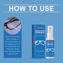 Anti-Beschlag-Spray für Brillen 30ml - langanhaltender Linsenreiniger & Anti-Beschlag-Mittel für Brillen, Schutzbrillen, Bildschirme & Glasoberflächen, streifenfreie Formel mit Reinigungstuch, reisefreundliches Essential für Schule, Sport & Strand, für alle optischen Linsen - Liquida - Übersicht 5
