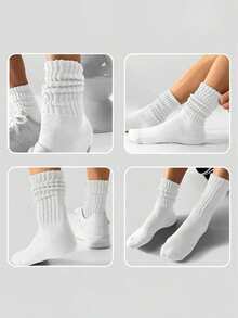 1/3/4/5/6/7/8/10 Pairs Women's Multi-Color Fashion Bubble Slouch Socks, Comfortable, Classic, European Style, Knee-High, Casual Tight Mid-Calf Socks, Unisex, Women's Socks, Gift For Boyfriend - Set a - View 3