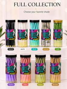 BROS Colorful Pre-Rolled Paper Cones With Tips, Slow Burning Easy Fill Rolling Paper Cones, Assorted Fun Designs, Portable Jar Pack, 1 Set - Multicolor - View 2