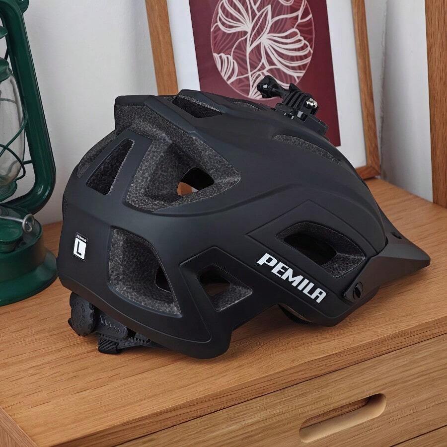 Helm Sepeda Olahraga PEMILA, Tahan Lama dan Tahan Benturan, Kompatibel dengan Lampu Depan Sepeda dan Dudukan Kamera Aksi (/), Pinggiran Lebar yang Dapat Diatur, Lubang Ventilasi Terintegrasi