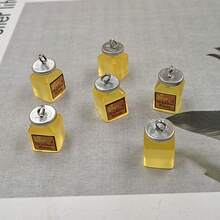 5/10pcs Cartoon Cute Resin Simulated Honey Jam Bottle Pendant, Yellow Honey Jam Square Bottle Design, Suitable For DIY Jewelry Making, Perfect For Party Accessories, Earrings, Necklaces, Bag Charms - Yellow Honey Jar Pendant - View 5