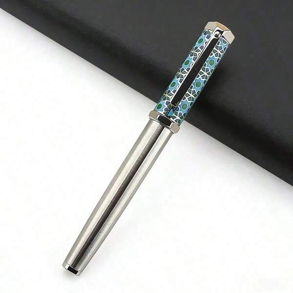 1pcsLuxury Enamel Pattern Metal Ballpoint Pen, High-End Business Signature Pen, Gift Choice