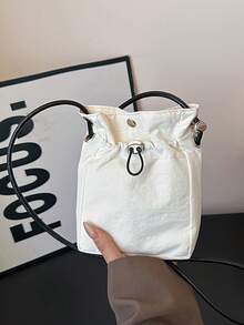 Unisex Crossbody Bag, Fashionable Minimalist Phone Bag, Drawstring Closure Design, Adjustable Shoulder Strap, Suitable For Daily And Outdoor Use - Multicolor - View 9