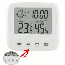 1pc New LCD Digital Thermometer Hygrometer, Baby Room Humidity Monitor, Backlit Indoor Electronic Temperature Humidity Meter Weather Station - White - View 10