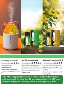 2-In-1 Volcano Shaped Car Humidifier And Aroma Diffuser With LED Light, 180ml USB Powered (Auto Shut Off), Portable Air Humidifier, Quiet Mist Aroma Diffuser, Multiple Fragrance Options, Suitable For All Car Models - A - 查看 15