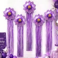 6 Peças Decorações de Cortina com Borlas de Girassol Dourado/Rosa/Vermelho/Roxo - Bola de Folha de Girassol de 21,5 Polegadas com Borla de 2m, Suprimentos de Festa de Luxo, Perfeito para Decoração de Festa de Aniversário, Festa de Princesa, Casamento, Ação de Graças, Dia dos Namorados, Eventos de Despedida de Solteira. - Cortina de chuva de flores - Visão 1