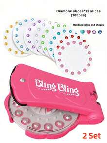 Shiny Hair Styling Set, Includes Rhinestones, Charm Series Hair Accessories, Designed For Girls, Comes With Styling Tools And 75 Rhinestones-Attach, Click, Shine! Hair, Fashion, Everything Is Possible! - Multicolor - View 18