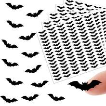 10pcs Mini Halloween Bat Doodle Stickers, Vintage Black & White Minimalist, Halloween Party Atmosphere Decoration, Suitable For Home Baking, Holiday Gift Packaging, Market Stall, Scrapbook & Card Creation, Creative DIY - Mini Halloween Bat - View 1