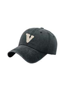 1Pc Unisex A-Z Letter Outdoors Fashionable Leisure Washed Baseball Cap, Adjustable Outdoor Sun Protection Casual Hat,Suitable For Daily Matching - Black - View 14