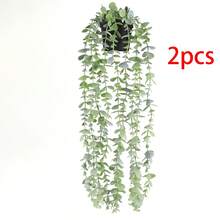 1/2pcs Artificial Hanging Plants, Wall-Mounted Planter Decor, Suitable For Indoor, Outdoor, Living Room Shelf Decoration, Home Decor, Room Decor, Garden Decor, Wall Decor - Eucalyptus - View 8
