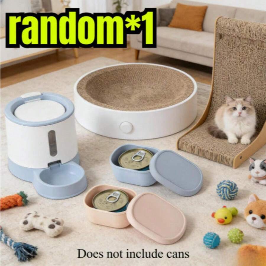 Reusable Silicone Airtight Food Storage Container (Random Color 1pc), Fits 30oz Cat Food Can, 200ml Pet Food Storage And Feeding Container - A - View 1