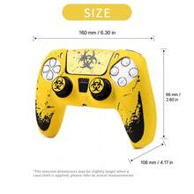 Crimson Bio Hazard Contamination Warning Controller Skin Cover For Playstation 5 Controller, RALAN 1 Controller Protector Case+2 Customised Thumb Grips Caps +Customised Stickers - View 8