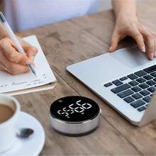 SOKANY Multifunctional Round Timer, Supports Countdown/Count Up, Powered By 3 AAA Batteries, Large LED Display, 3 Mute Modes, Rotatable, Magnetic, Compact. Suitable For Cooking, Baking, Classroom, Learning And Sports. - Silver - View 9