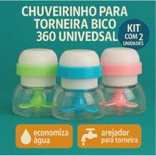 kit 2 Chuveirinho Torneira 360 Universal Quintal Pia Arejador Retrátil flexível Lavatório Extensor - Multicolorido - Visão 2