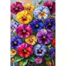 1PC DIY 5D Diamond Painting Kit Floral Pattern - Round Full Diamond Art Mosaic Craft, Home Wall Decor, Frameless - No Frame - View 1