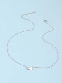1pc Fashionable Stainless Steel Men's Silver Bird Pendant Necklace, Elegant Cubic Zirconia Exquisite Neck Accessory, Birthday Gift For Boyfriend/Husband, Suitable For Daily Wear - Silver - View 6