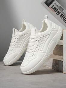 Men's Casual Sneakers, Summer Fashion Versatile White Shoes, Sports Shoes - White - View 1