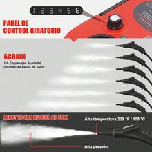 Dashline Limpiador De Vapor De 2500W Mango Ajustable De 6 Niveles Máquina De Limpieza A Vapor Presurizada De Alta Temperatura Con Tanque De Agua De 1200 Ml Para Cocina Baño Coches oficinas Etc - Rojo - Ver 4