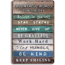 Metal Sign | Inspirational Wall Decor, Frameless, Wall Hanging For Living Room And Office - 1PC - View 3