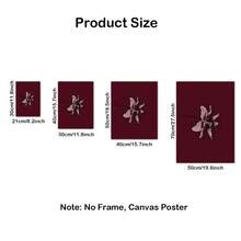 1pc Minimal Floral Art Poster Print, Dark Red Burgundy Wall Art, Botanical Nature-Inspired Home Decor, Dark Aesthetic Home Design, Modern Minimalist Wall Decor, No Frame - Flower - View 5