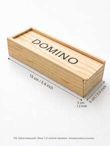 BANAIRE Vintage Natural Wooden Rectangular Dominoes Storage Box, 28-Piece Double Six Dominoes Set, Smooth Resin Material, Educational Strategy Tabletop Game, Suitable For Family Gatherings, Christmas And Birthday Gifts - Multicolor - View 8