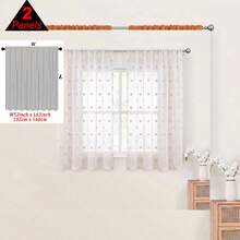 1 pièce ou 2 pièces, rideau transparent minimaliste à pois rose clair avec pompons COSENNATUR, rideau de cuisine, poche à tringle, facile à accrocher, léger et doux, tissu en polyester, utilisation toute saison, lavable, plusieurs tailles et scènes applicables, convient pour la chambre, le salon, la cuisine, la salle à manger, la salle de bain, le bureau, la terrasse extérieure, la chambre de princesse, la décoration de la maison pour la saison des mariages - Rose pâle - Voir 17