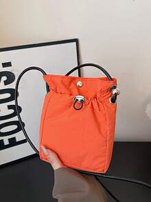 Unisex Crossbody Bag, Fashionable Minimalist Phone Bag, Drawstring Closure Design, Adjustable Shoulder Strap, Suitable For Daily And Outdoor Use - Multicolor - View 8