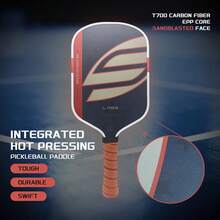 1pc T700 Carbon Fiber Pickleball Paddle & Paddleboard & Racket 16mm PP Honeycomb Reinforced Core, Anti-Slip Grip | Professional Grade Paddle Unisex, Enhance Spin, Friction, Control, Power And Stability, Outdoor Sports Essential, Must-Have For Outdoor Fitness Enthusiasts - Paddle & Bundle - View 1