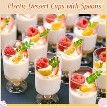 60ml/120ml/160ml 10 buah Gelas Plastik Mini untuk Hidangan Penutup, Gelas Kecil Persegi untuk Makanan Pembuka - Tahan Lama, Sajikan Mousse, Puding, atau Sampel, Untuk Pernikahan atau Pesta - View 5