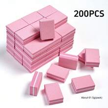 100 piezas de bloques pulidores de uñas mini, adecuados para uñas acrílicas y naturales, bloques de pulido de gran capacidad de 100/180 granos, limas de uñas profesionales para manicura - Rosa - Ver 19