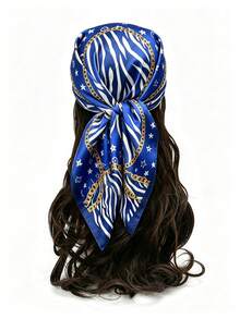 1/5pcs Light Luxury Bohemian Style Chain Large Square Scarf, Headscarf, Beach Towel, Swimming Towel, Multifunctional And Practical, Matching Set - Multicolor - View 12