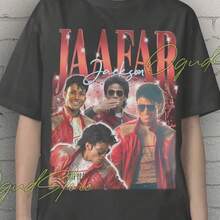 Camiseta con collage de Jaafar Jackson, camiseta retro de Jaafar Jackson, ropa de Jaafar Jackson, camiseta de la película de Jaafar Jackson, sudadera de Jaafar Jackson, todas las tallas disp - Negro - Ver 1