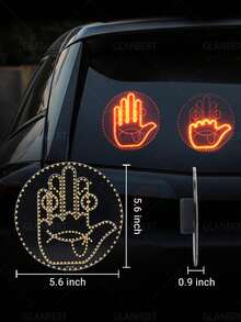 GLANBERT 3 piezas Lámpara de gesto creativa e interesante, luz de freno LED para ventana trasera de automóvil - Lámpara de expresión divertida - Ver 5