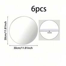6pcs 12 Inch Round Mirror Tray Decor, Flat Round Mirror Centerpiece Decorative Tray, Wedding Party Table Decor Mirror Plate, Mirror Candle Holder Tray, Suitable For Tabletop Vase Display Decoration - Multiple Styles - View 9