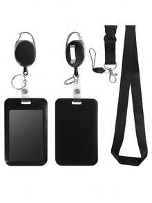 Retractable Lanyard Neck Card Holder, Reversible Double-Sided Transparent Employee ID Badge Holder, Bus Card Holder - Multicolor - View 6