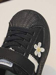 Black & White Infant Shell Head Sports Shoes - Non-Slip Soft Sole - Black - View 7