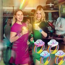 RGB Disco Wristband Light - Color-Changing LED, Vibrant Color Shifts, USB Rechargeable, Magic Ball RGB Colorful Light, Suitable For Party Decoration, Home Dancing, Karaoke, Birthday, Wedding Decoration, Family Gathering, Holiday Leisure Entertainment Atmosphere Light - Multicolor - View 2