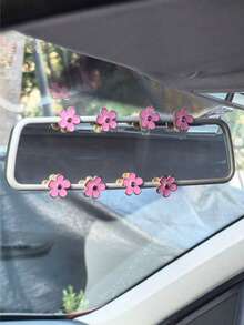 8pcs Car Interior Decor Metal Flower Rearview Mirror Console Accessories Small Flower Car Interior Rearview Mirror Center Console Panel Decoration Car Accessories Car Accessories Duck Car Rearview Mirror Hanging Accessories - A - View 10